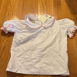 The Beaufort Bonnet Company White and Pink Blouse